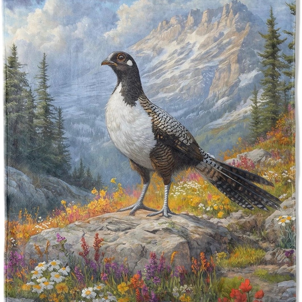 Grouse Bird Blanket, Soft & Warm Throw - Cozy Plush Lightweight Blankets 60"×50"